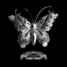 Broche filigrana mariposa monarca